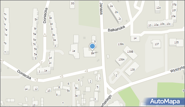 Tarnowskie Góry, Janasa Wincentego, 9A, mapa Tarnowskie Góry