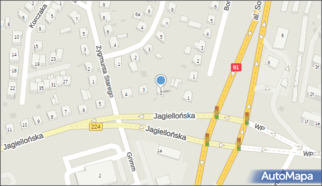 Tczew, Jagiellońska, 2, mapa Tczew