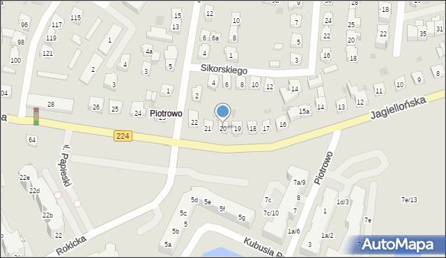 Tczew, Jagiellońska, 20, mapa Tczew