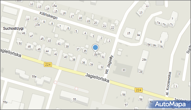 Tczew, Jagiellońska, 33, mapa Tczew