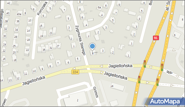 Tczew, Jagiellońska, 4, mapa Tczew