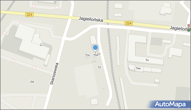 Tczew, Jagiellońska, 53A, mapa Tczew