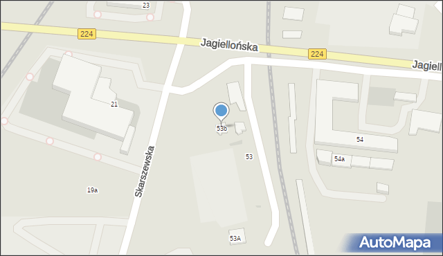 Tczew, Jagiellońska, 53b, mapa Tczew