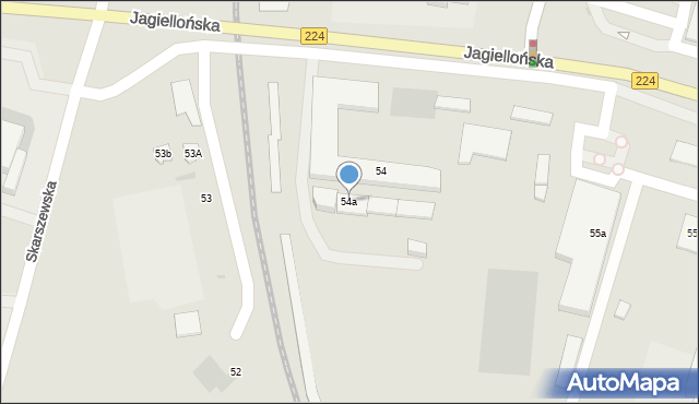 Tczew, Jagiellońska, 54a, mapa Tczew