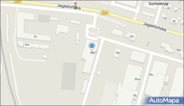 Tczew, Jagiellońska, 55a, mapa Tczew