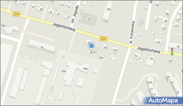 Tczew, Jagiellońska, 57, mapa Tczew