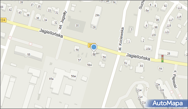 Tczew, Jagiellońska, 58, mapa Tczew