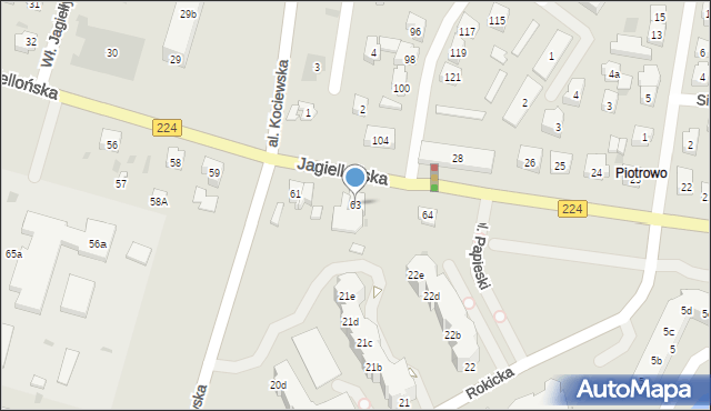 Tczew, Jagiellońska, 63, mapa Tczew