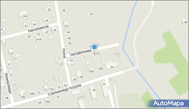 Terespol, Jarzębinowa, 5, mapa Terespol