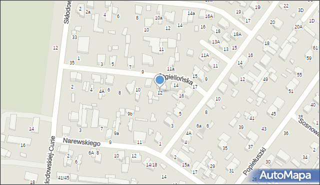 Tomaszów Mazowiecki, Jagiellońska, 12, mapa Tomaszów Mazowiecki