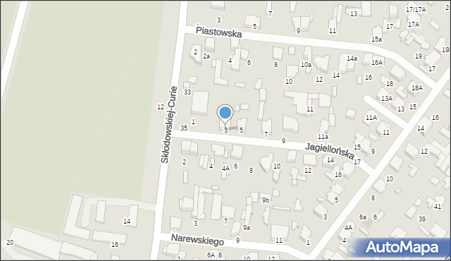 Tomaszów Mazowiecki, Jagiellońska, 3, mapa Tomaszów Mazowiecki