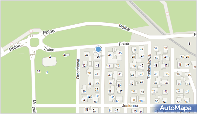 Toruń, Jagodowa, 45, mapa Torunia