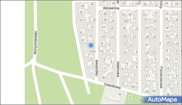 Toruń, Jagodowa, 7, mapa Torunia