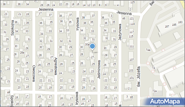 Toruń, Jaśminowa, 27a, mapa Torunia