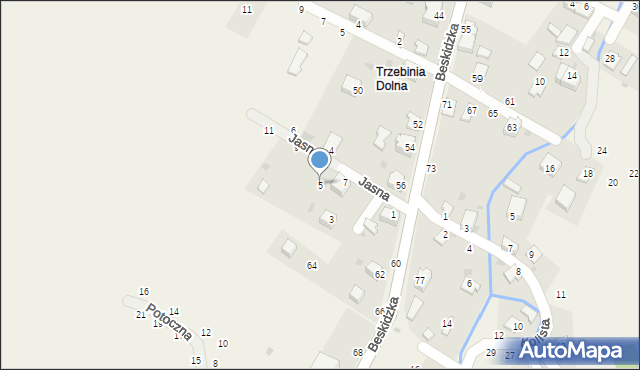 Trzebinia, Jasna, 5, mapa Trzebinia