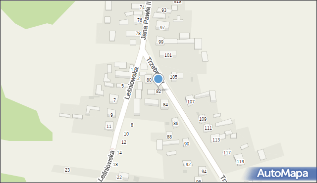 Trzebniów, Jana Pawła II, 82, mapa Trzebniów
