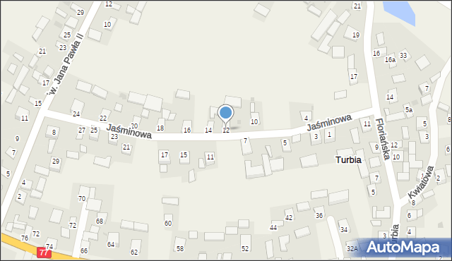 Turbia, Jaśminowa, 12, mapa Turbia