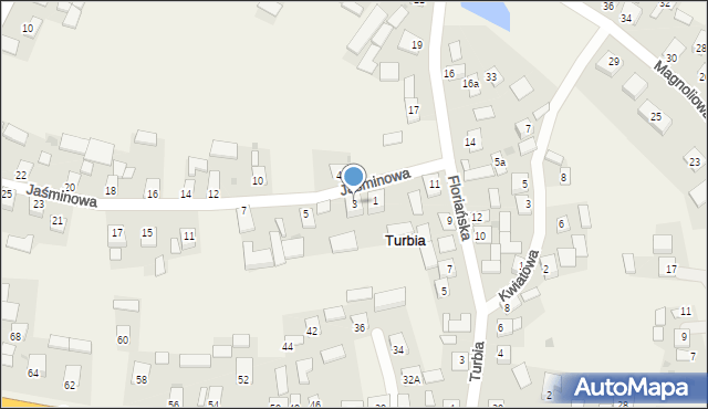 Turbia, Jaśminowa, 3, mapa Turbia