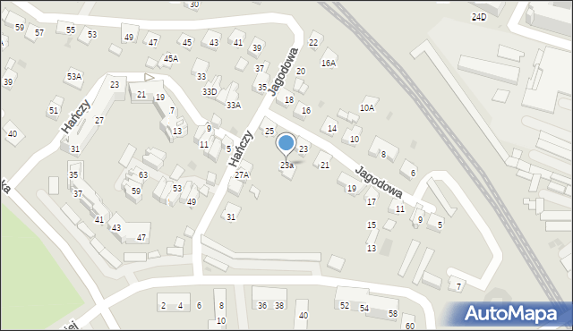 Tychy, Jagodowa, 23a, mapa Tychów