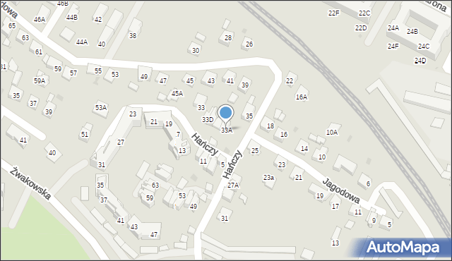 Tychy, Jagodowa, 33A, mapa Tychów