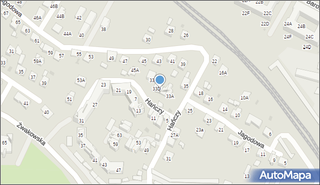 Tychy, Jagodowa, 33C, mapa Tychów