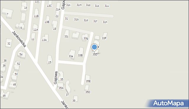 Tychy, Jankowicka, 33D, mapa Tychów