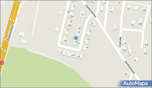 Tychy, Jankowicka, 34a, mapa Tychów