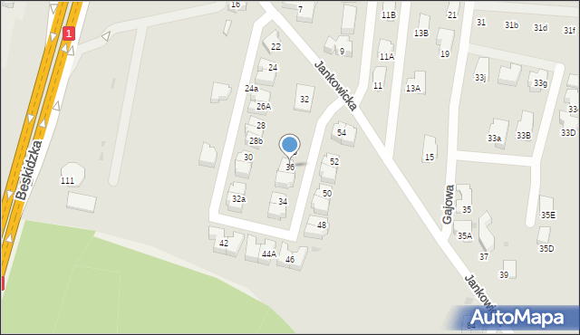 Tychy, Jankowicka, 36, mapa Tychów