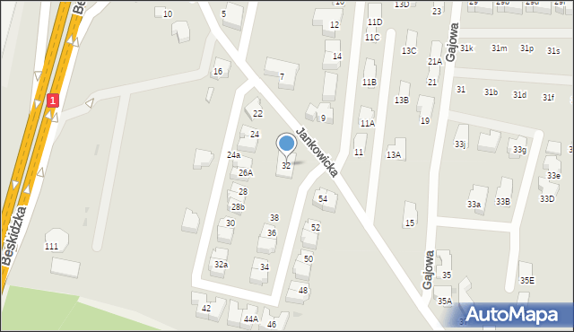 Tychy, Jankowicka, 40, mapa Tychów