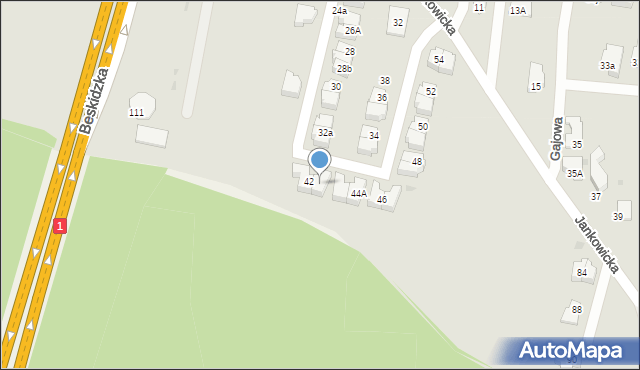 Tychy, Jankowicka, 42A, mapa Tychów