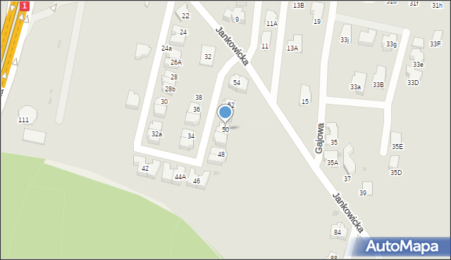 Tychy, Jankowicka, 50, mapa Tychów