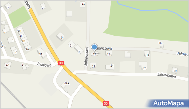 Uniegoszcz, Jałowcowa, 22, mapa Uniegoszcz