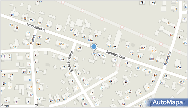 Wągrowiec, Janowiecka, 70, mapa Wągrowiec