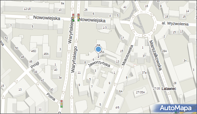 Warszawa, Jaworzyńska, 4, mapa Warszawy