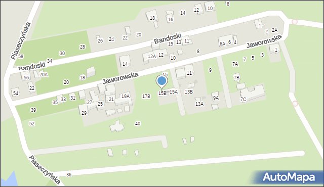 Warszawa, Jaworowska, 15B, mapa Warszawy