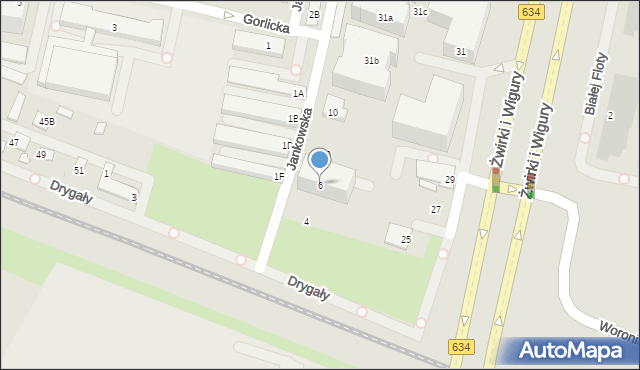 Warszawa, Jankowska, 6, mapa Warszawy
