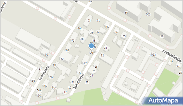 Warszawa, Jakobinów, 29, mapa Warszawy