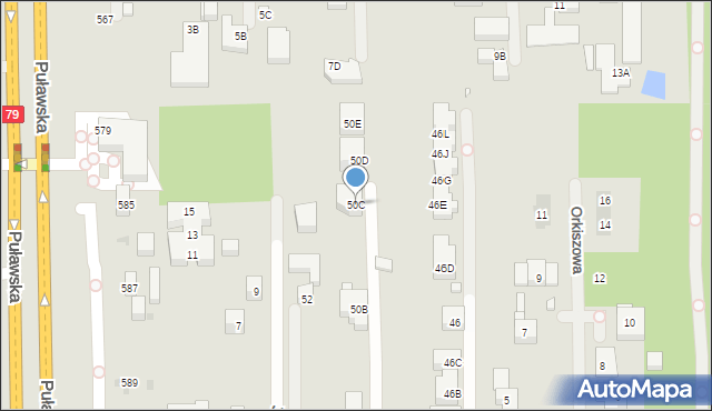 Warszawa, Jagielska, 50C, mapa Warszawy