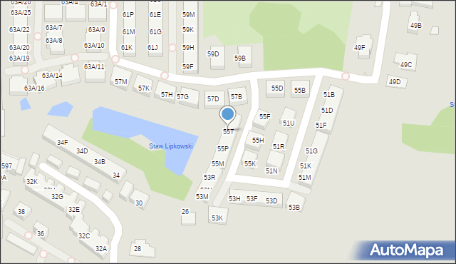 Warszawa, Jagielska, 55T, mapa Warszawy