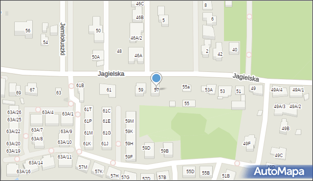 Warszawa, Jagielska, 57, mapa Warszawy