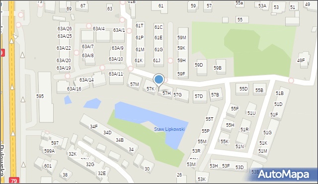 Warszawa, Jagielska, 57J, mapa Warszawy