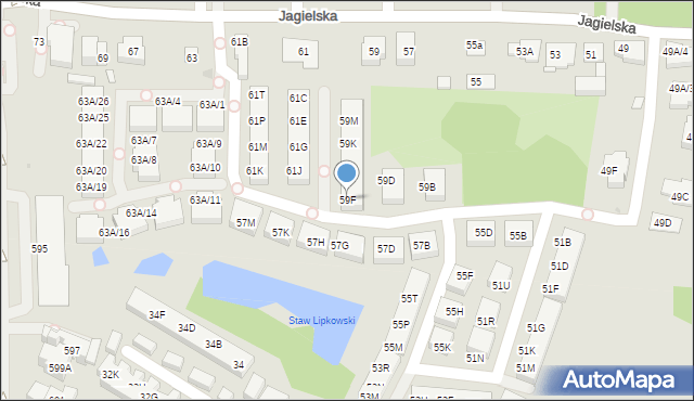 Warszawa, Jagielska, 59F, mapa Warszawy