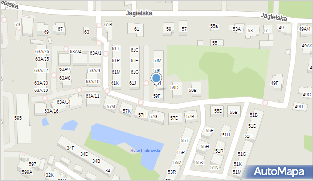 Warszawa, Jagielska, 59G, mapa Warszawy