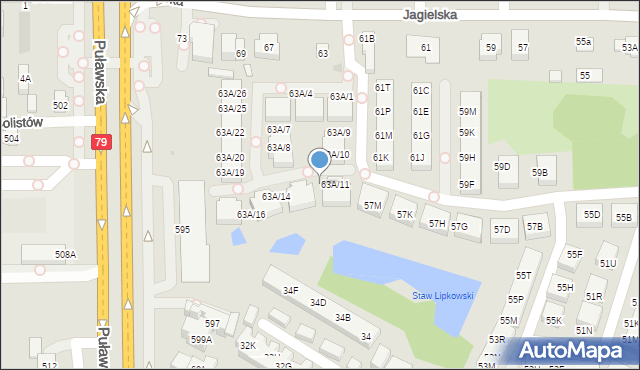 Warszawa, Jagielska, 63A/12, mapa Warszawy