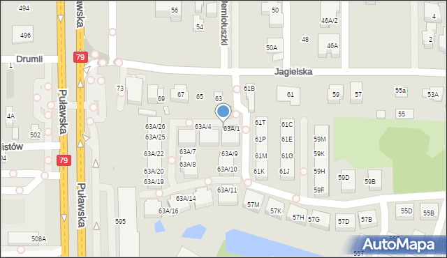 Warszawa, Jagielska, 63A/2, mapa Warszawy