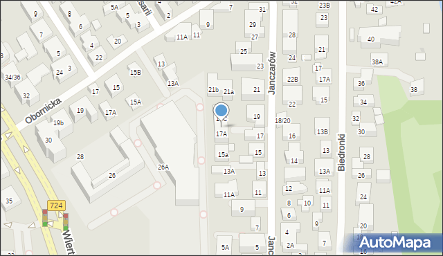 Warszawa, Janczarów, 17B, mapa Warszawy