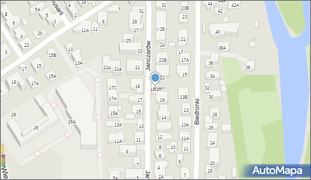 Warszawa, Janczarów, 18/20, mapa Warszawy