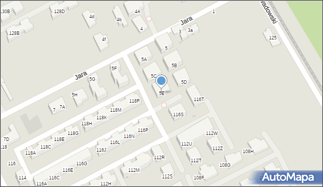 Warszawa, Jara, 5E, mapa Warszawy