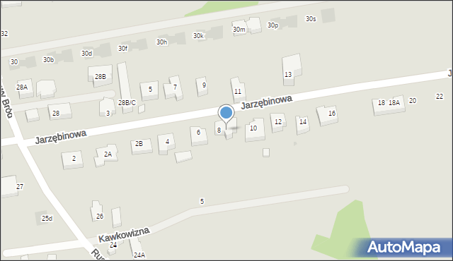 Warszawa, Jarzębinowa, 8A, mapa Warszawy