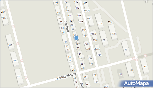 Warszawa, Jasiniec, 52, mapa Warszawy